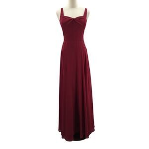 AW BRIDAL SZ 12 L burgundy cocktail wedding formal party maxi dress NEW B158